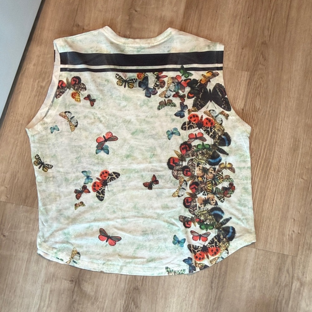 Zara Mint Tank Top with Multicolor Butterfly & Ladybug Motifs - Picture 5 of 6
